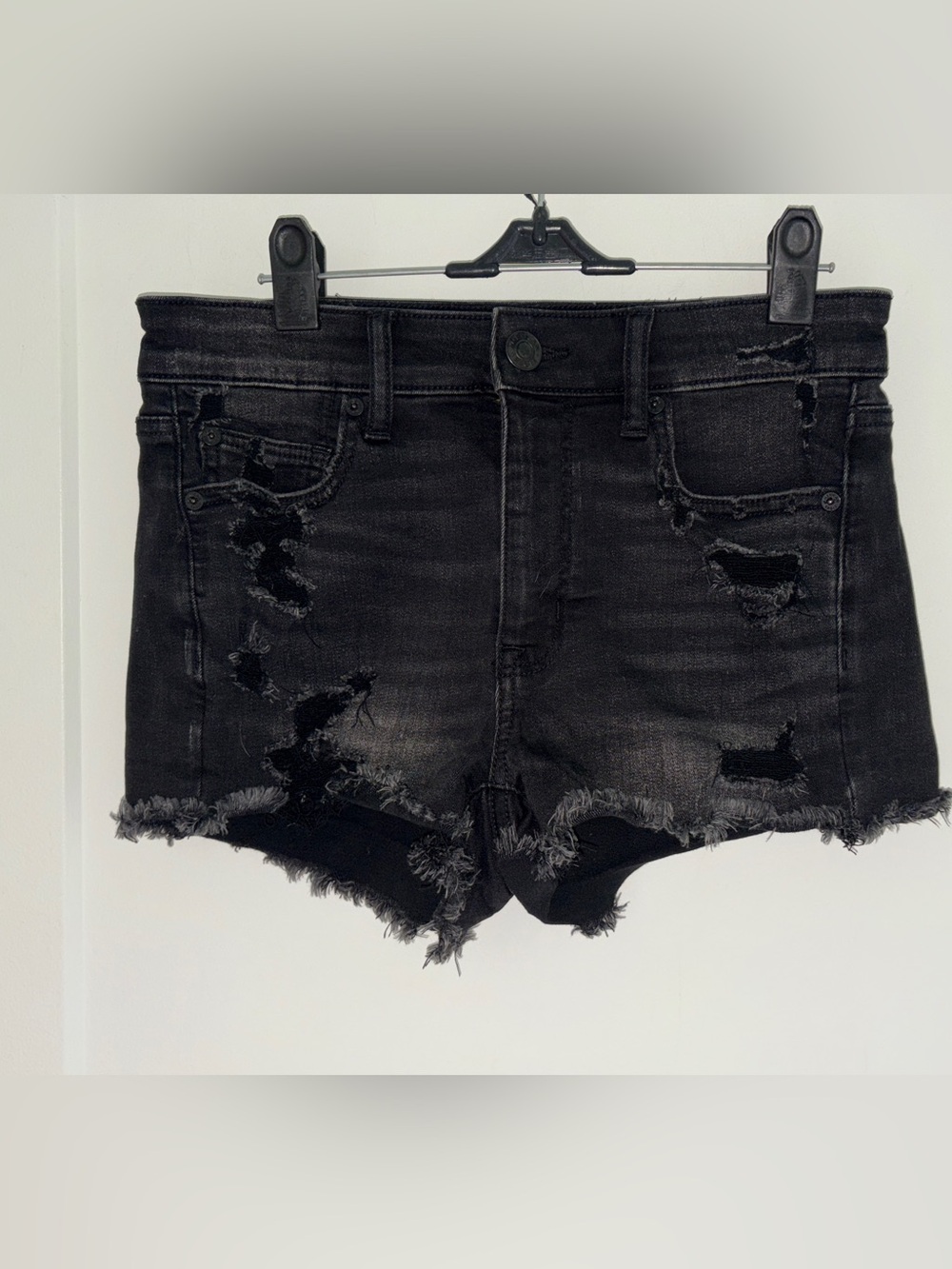 American Eagle hi-rise shortie sz 6 EUC LN black